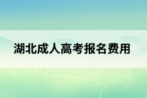 鄂州成人高考报名费用